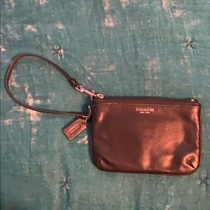 Coach Black Leather Wristlet